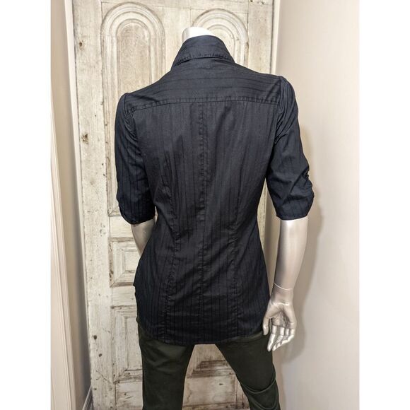 Black Pinstripe Business Casual Button Down - Picture 6 of 9